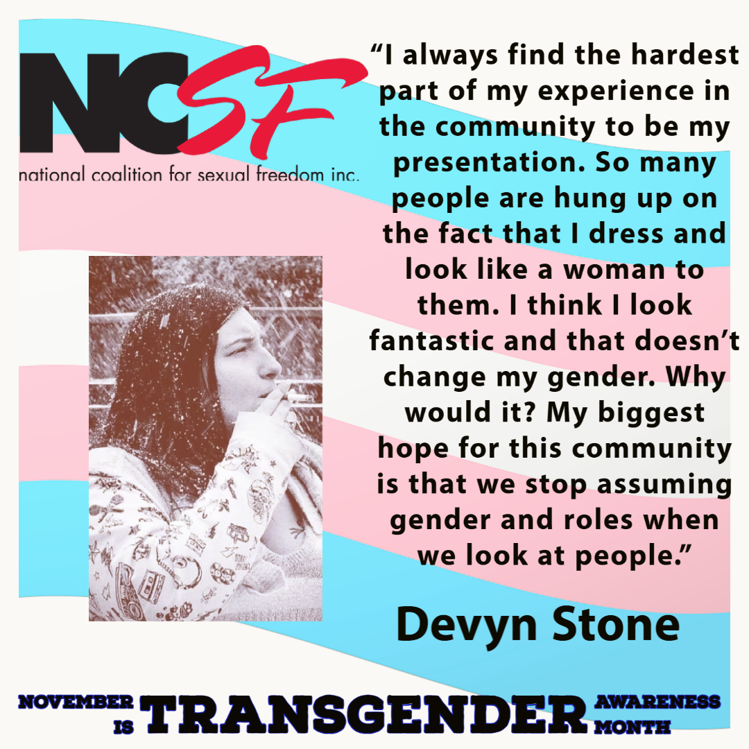Devyn Stone: In Honor of Transgender Awareness Month