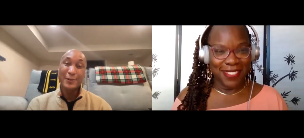 Dr. James Wadley being interviewed by Ruby B. Johnson, LCSW