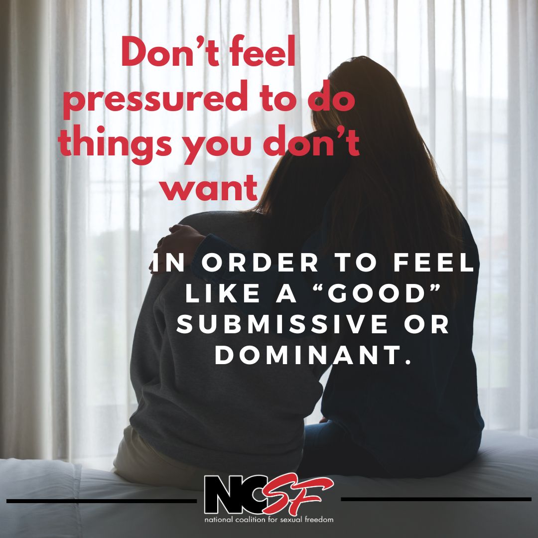 Don’t feel pressured to do things you don’t want