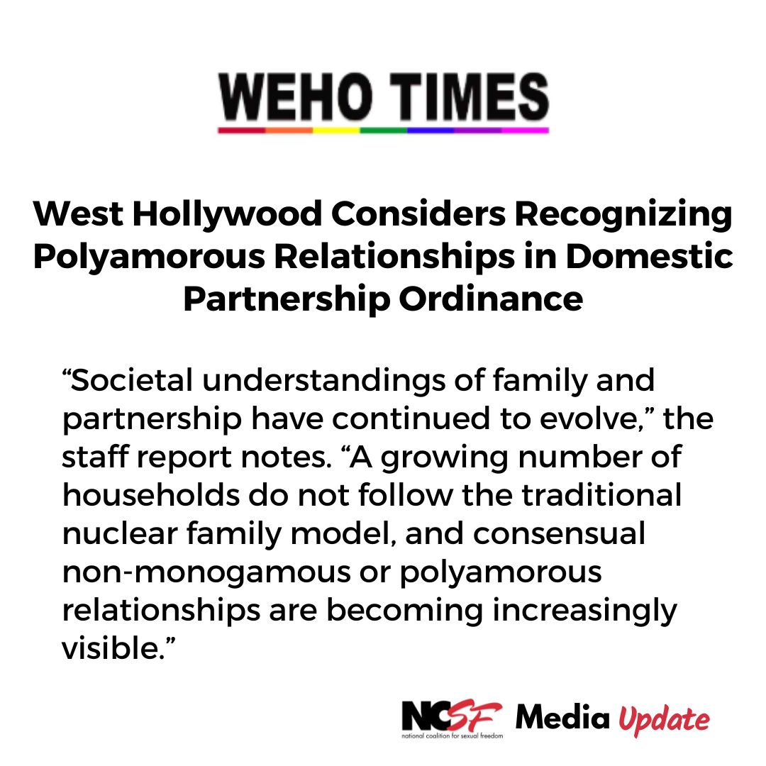 West Hollywood Considers Recognizing Polyamorous Relationships in Domestic Partnership Ordinance