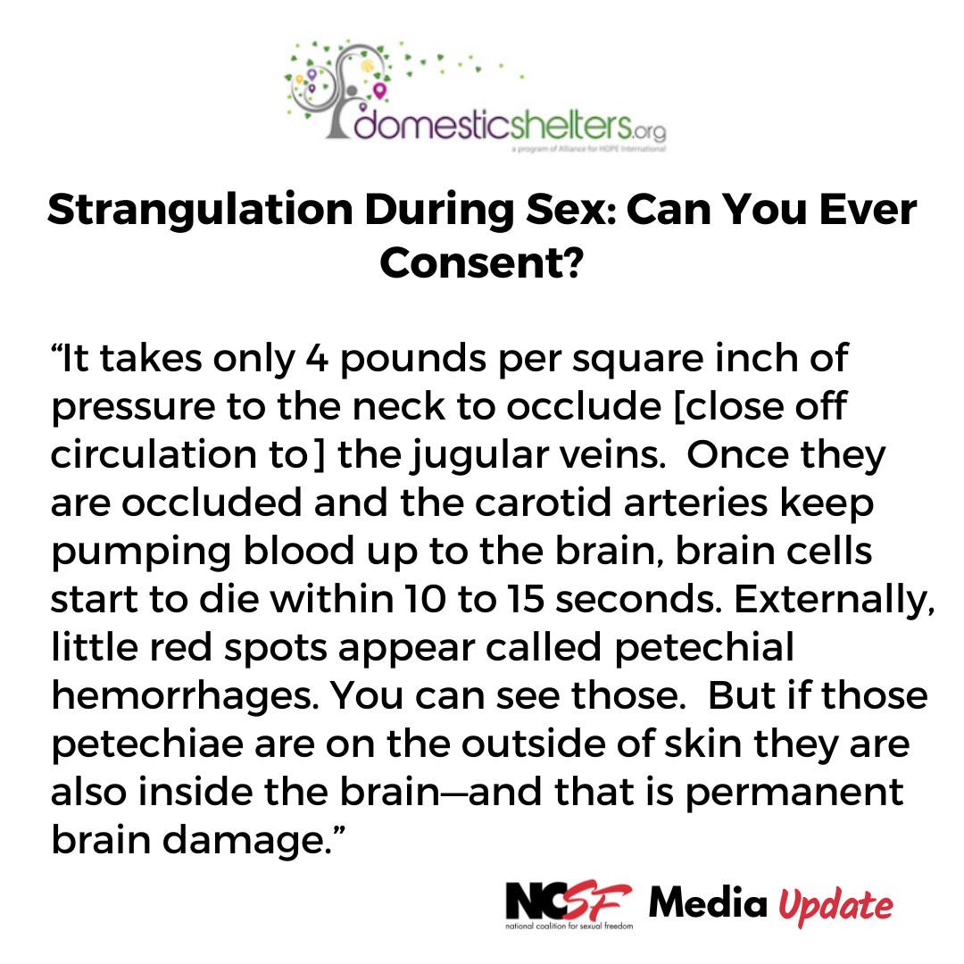 Strangulation During Sex: Can You Ever Consent?